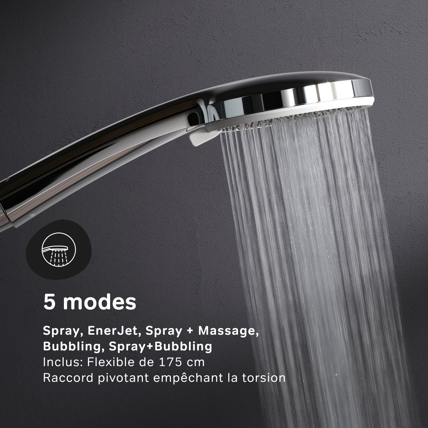 Colonne de douche et bain baignoire sans robinetterie Chrome Play F078Y000 AM.PM - 4