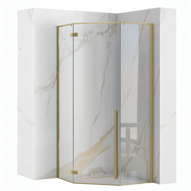 CABINE DE DOUCHE REA DIAMOND 90X90 BRUSH GOLD