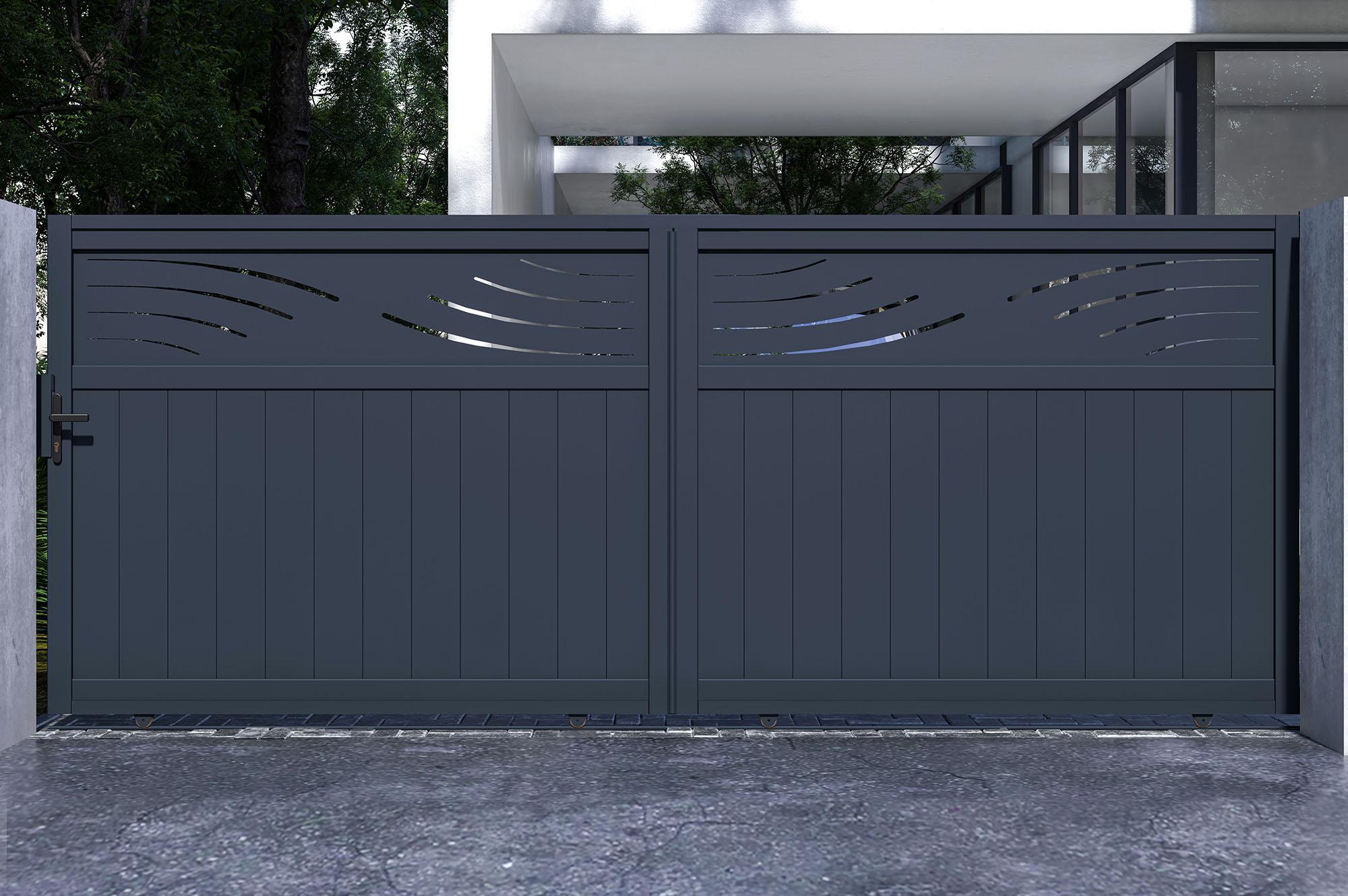 Brama przesuwna 4m HALTI H.160cm szare aluminium