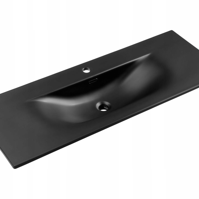Umywalka meblowa SKY 1 120 cm czarny mat wpuszczana ceramiczna