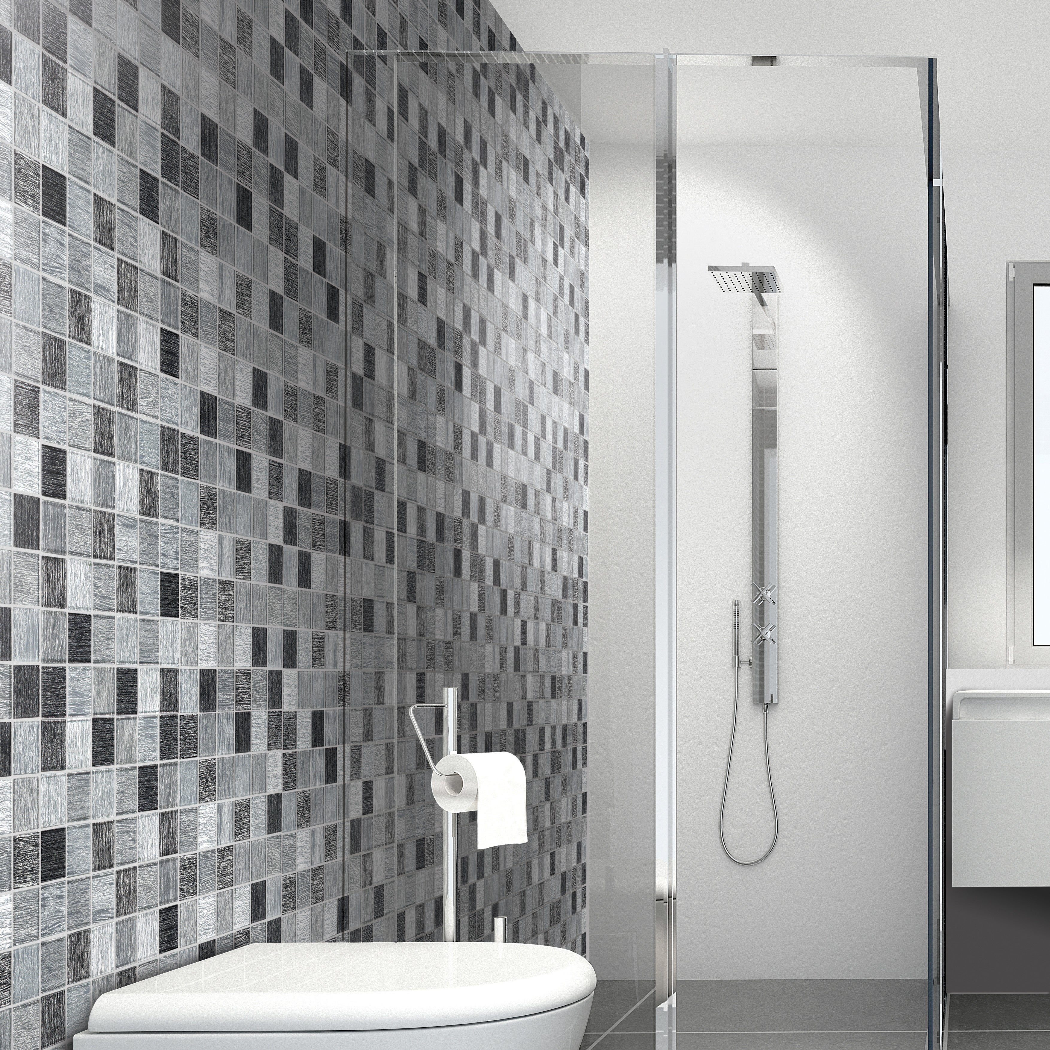Lot 100 Autocollants Mosaïque Miroir 30x30 Mm Noir – DIY Déco Murale Verre Facile à Poser
