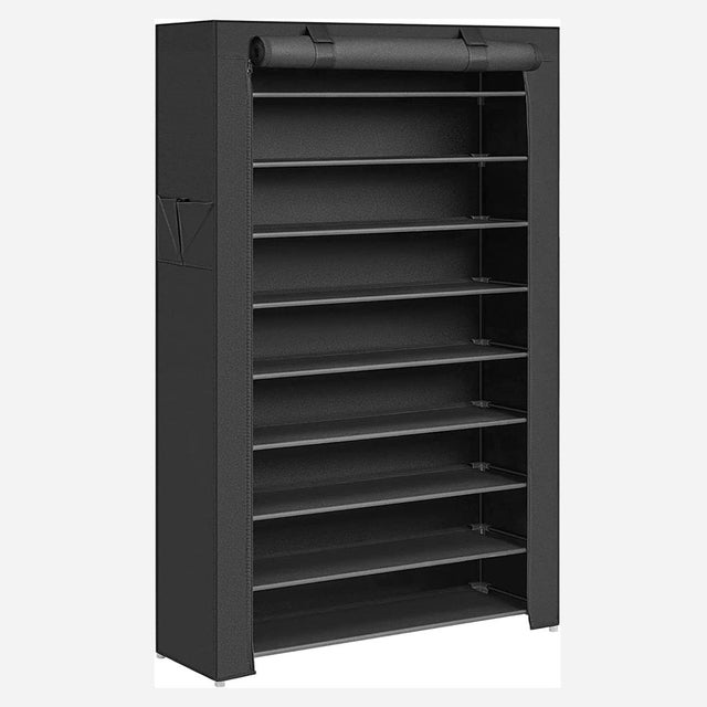 Scarpiera a 10 ripiani con copertura antipolvere 88 x 28 x 160 cm Scarpiera per 40 paia di scarpe nell'in 12_0007049