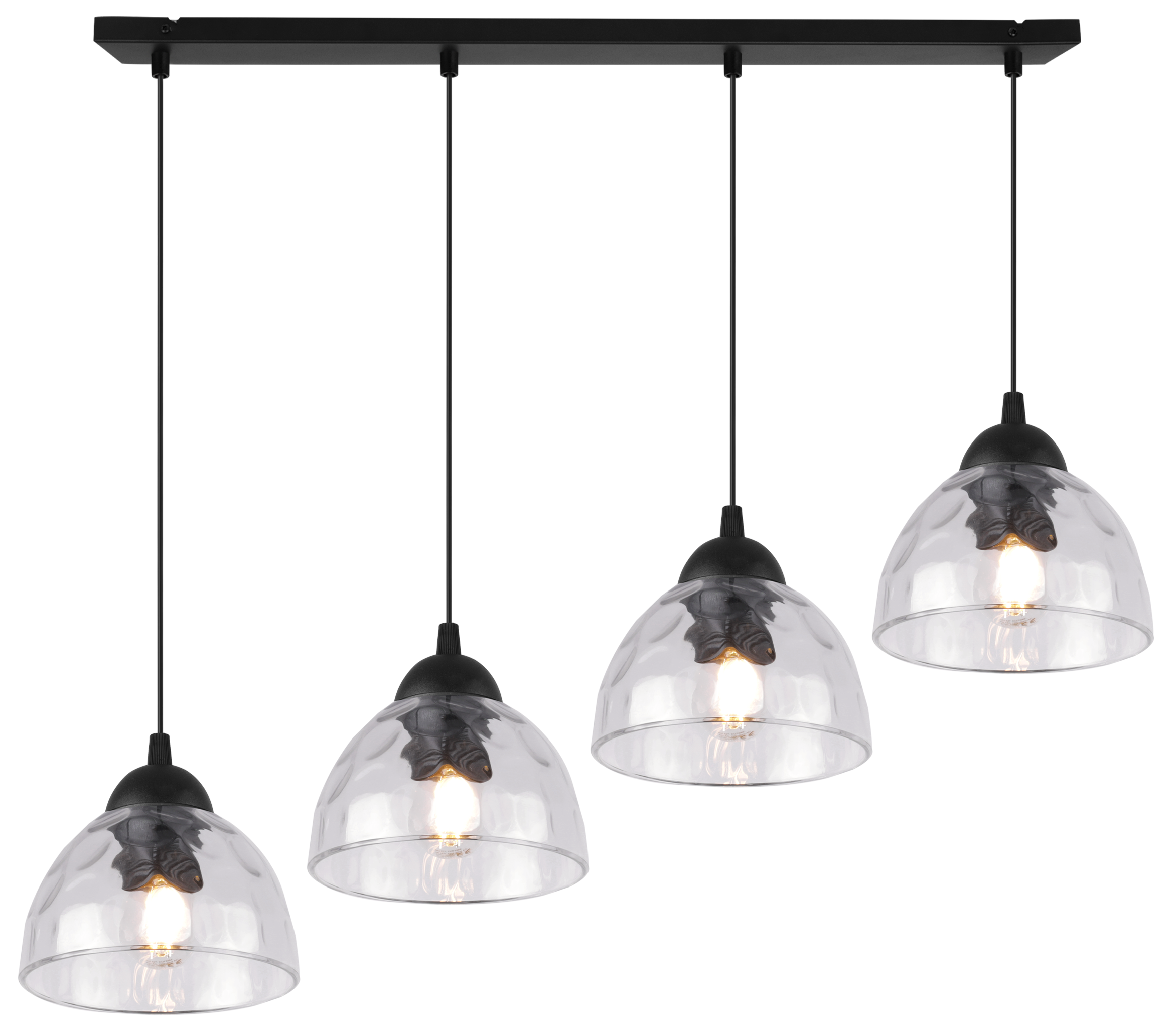 Lampa sufitowa wisząca Venice modern 4xE27 klosz półokrągły transparentny Light Home LH