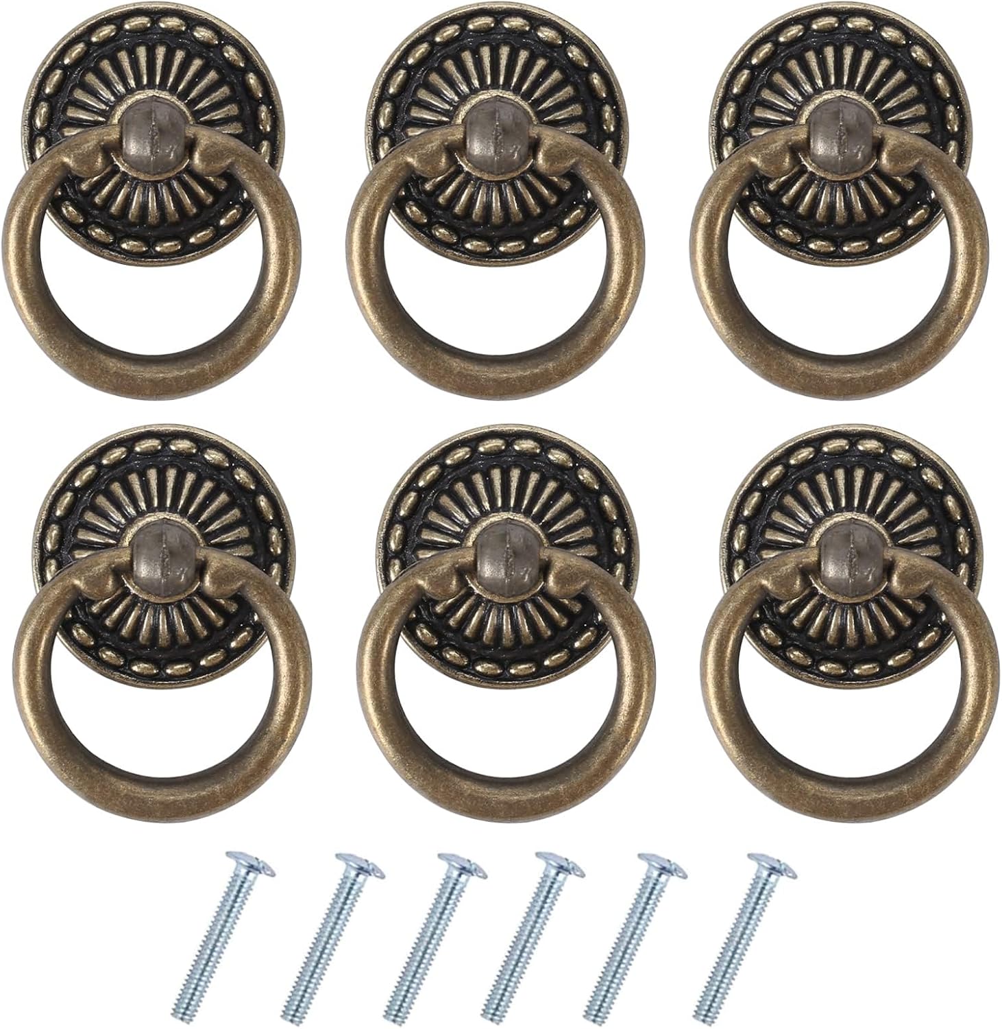 6PCS Uchwyt meblowy w stylu vintage Antyczny uchwyt do szuflady Brązowy uchwyt do drzwi szafki Komoda Drzwi Szafa