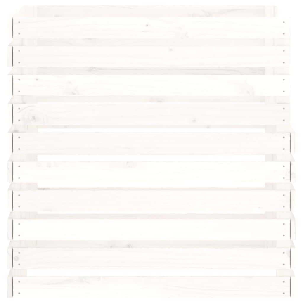 vidaXL Composteur Blanc 80x80x78 cm Bois massif de pin - 6