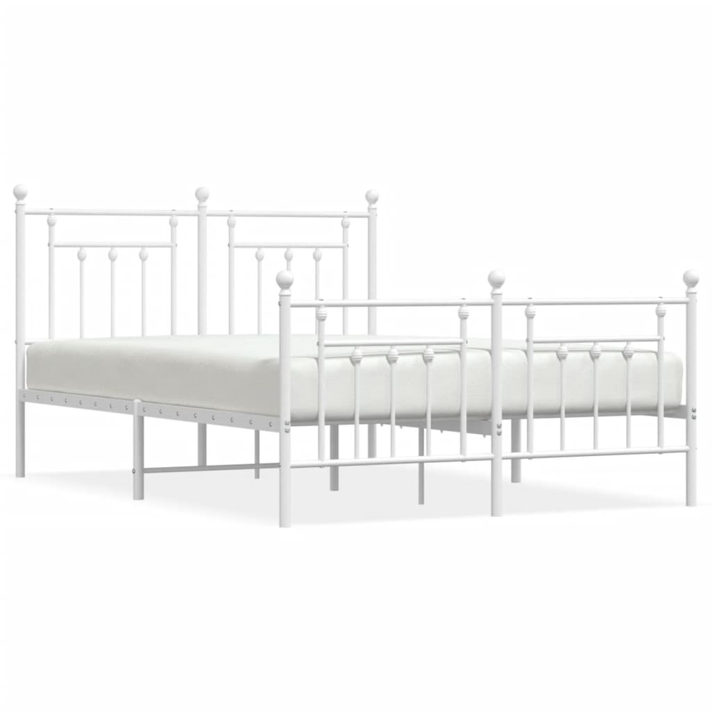 Cadre De Lit Ancien 120cm, Métal Et Bois Peint, Avec Roulettes, Sans Sommier