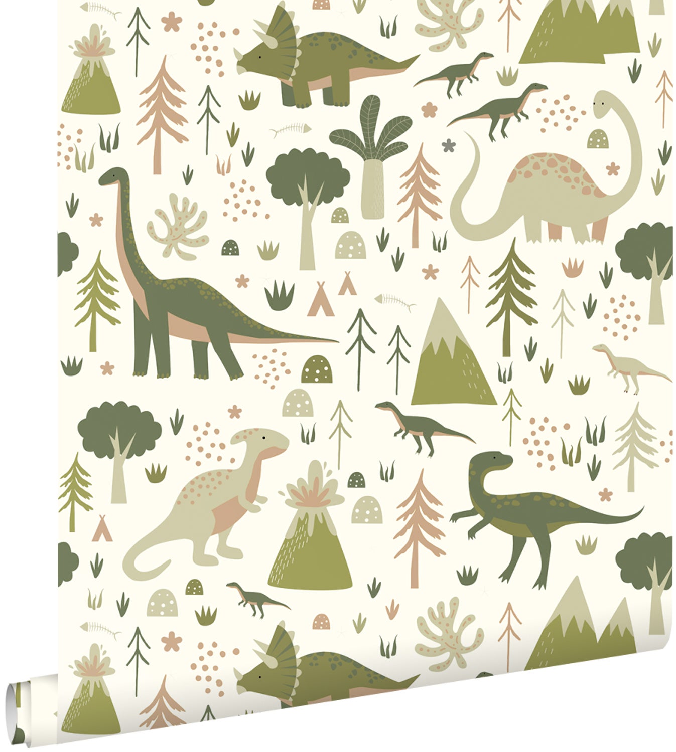 Tapeta dinozaury zielonym - 50 x 900 cm - ESTAHOME