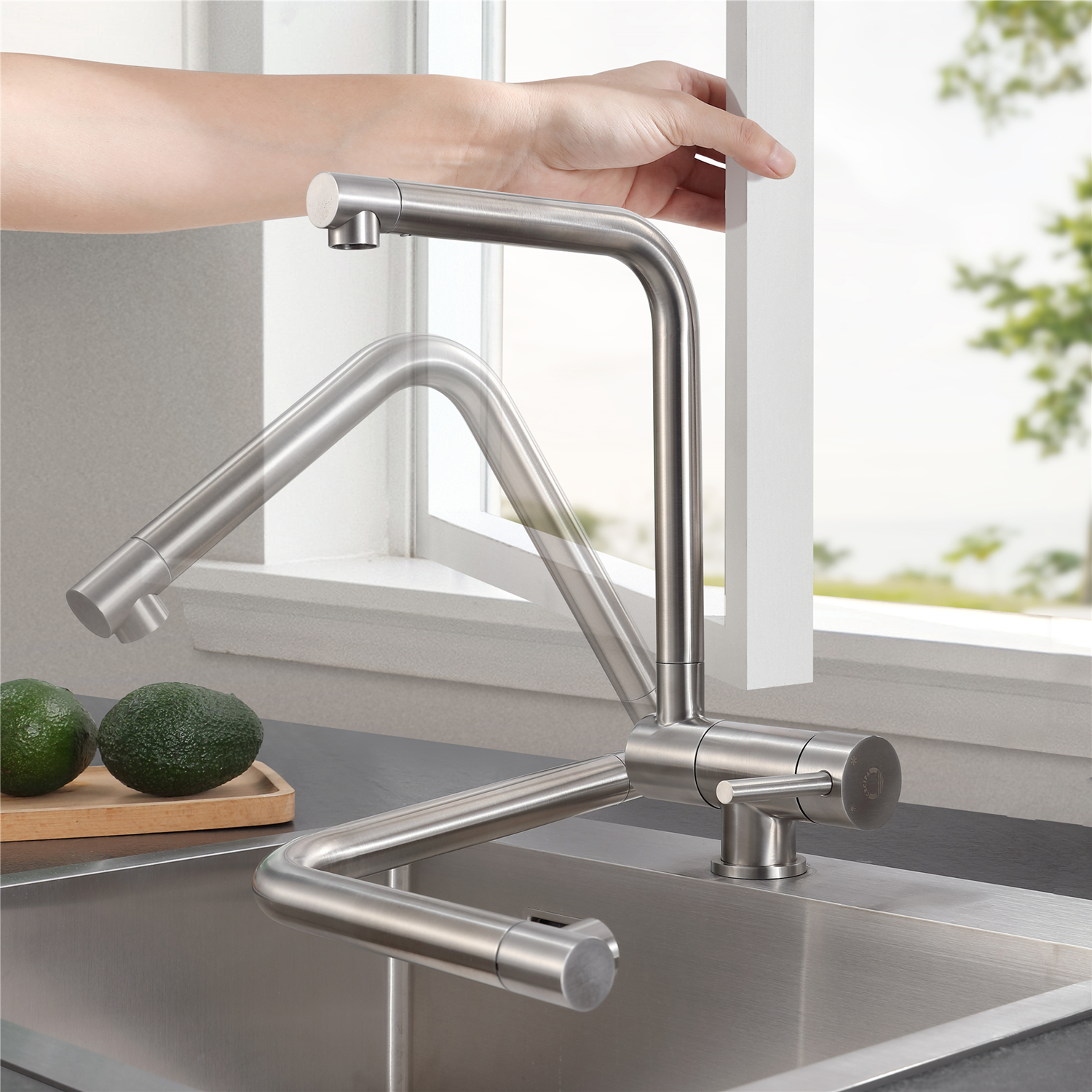 Évier Pliable En Acier Inoxydable 304 Pour Caravane, Bateau, Camping-car - Avec Robinet Eau Froide