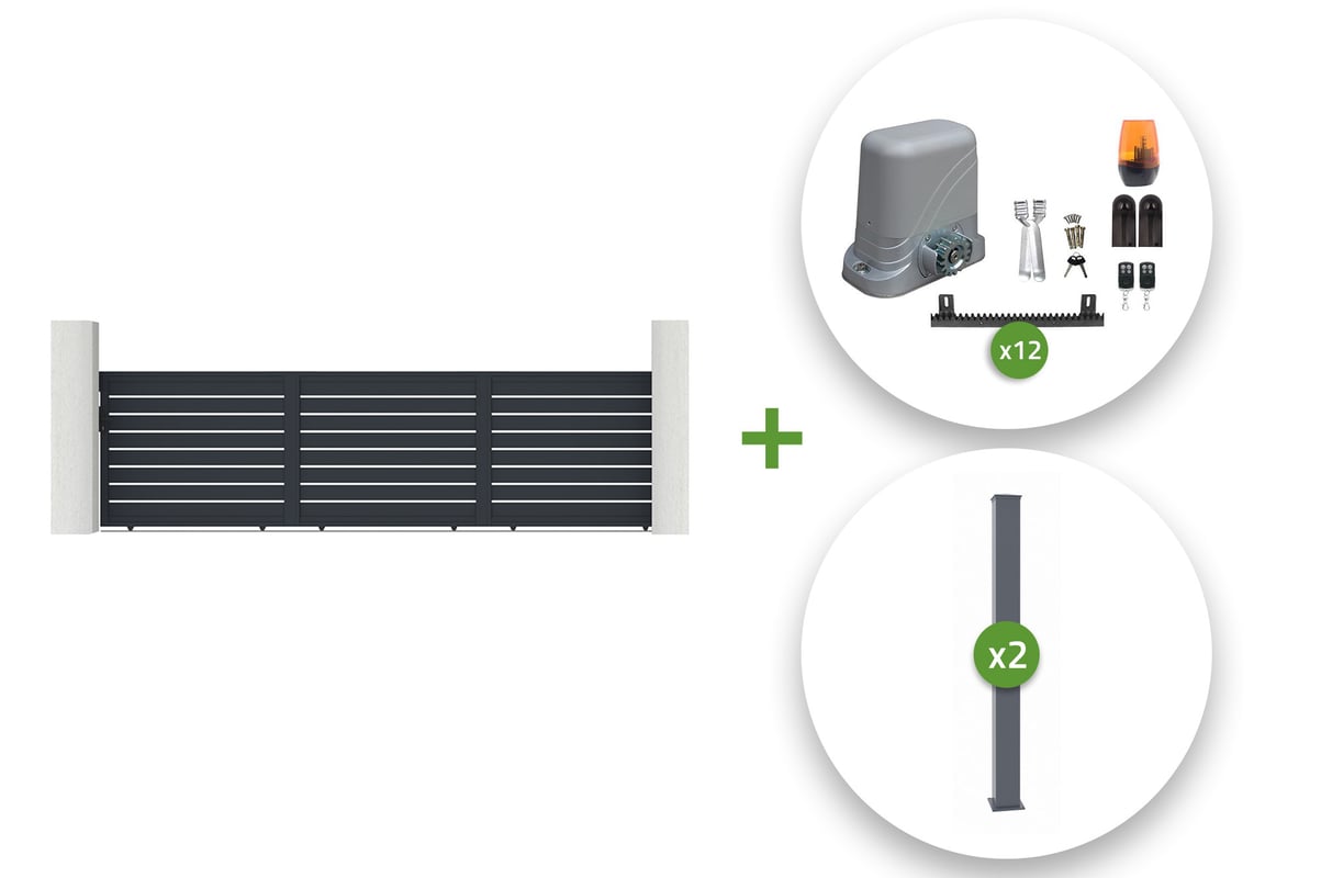 Brama aluminiowa dwuskrzydłowa 4m VOGEL 400B120 Szara