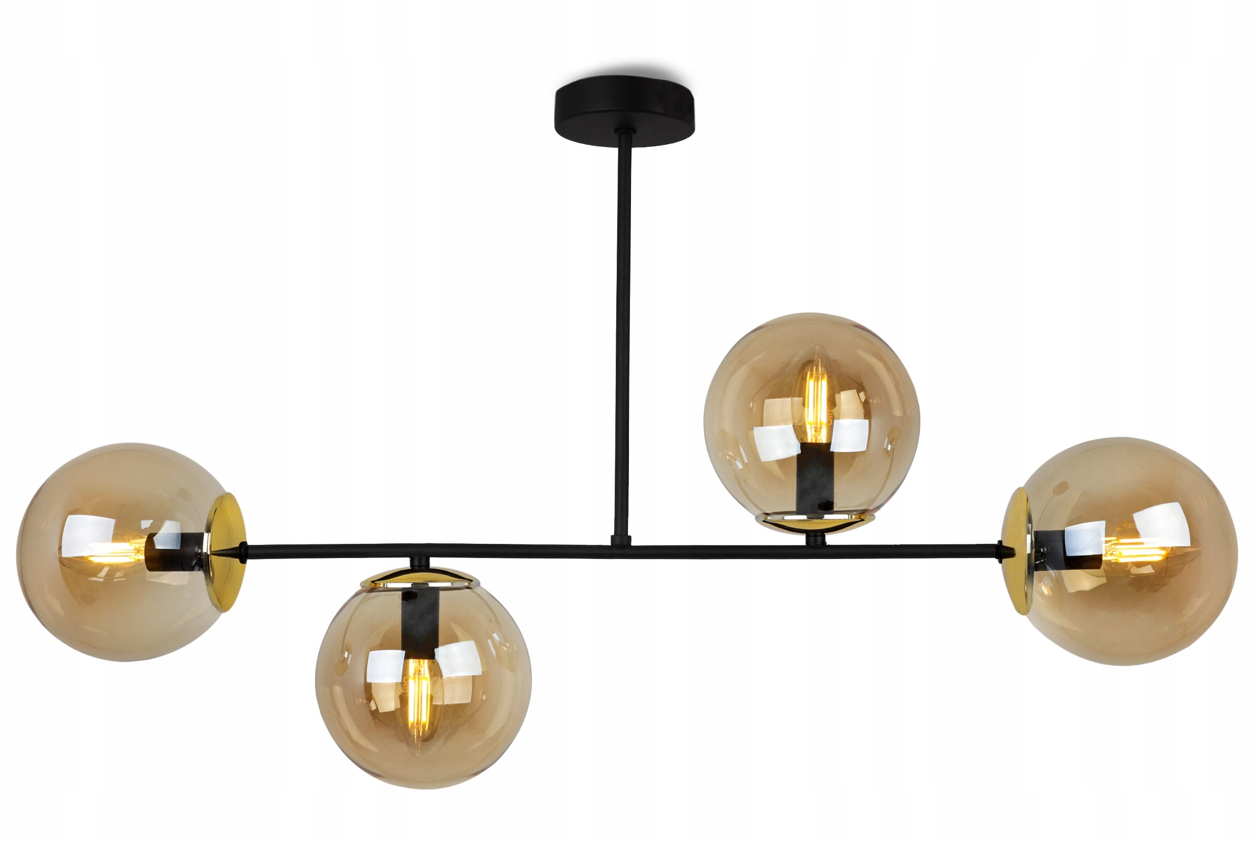 Lampa sufitowa wisząca Tuluza modern 4xE27 abażur kula złota/miedziana Light Home LH