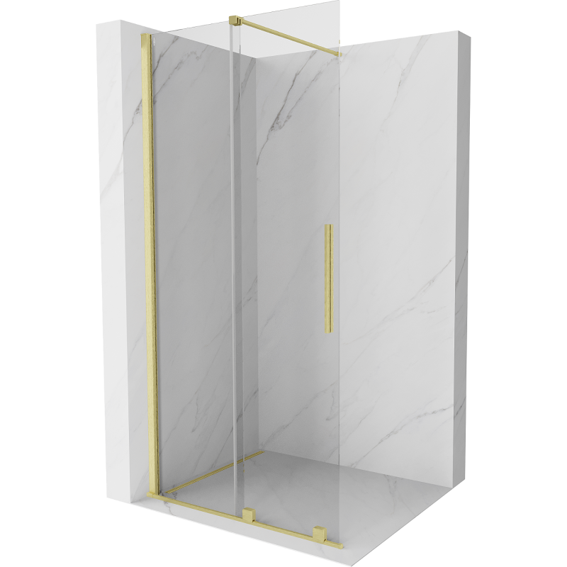 Mexen Velar ścianka prysznicowa rozsuwana Walk-in 70 x 200 cm, transparent 8 mm, złota szczotkowana - 871-070-000-03-55