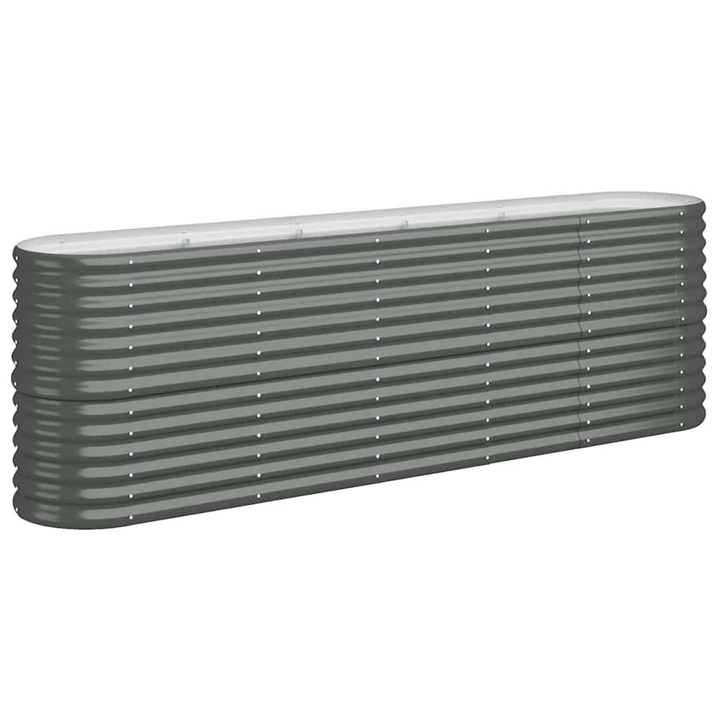 vidaXL Lit surélevé de jardin Acier galvanisé Anthracite - 2