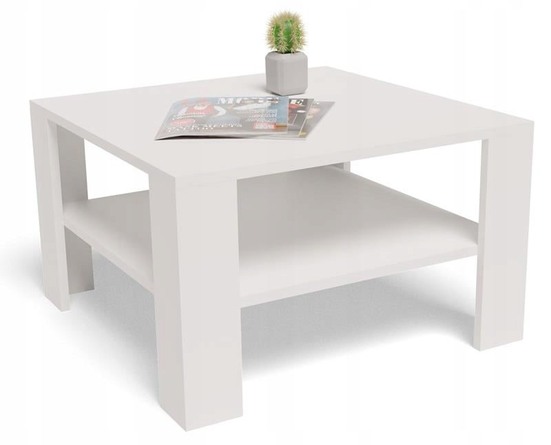 Ława stolik kawowy 68x68 NISKA EX3 biała