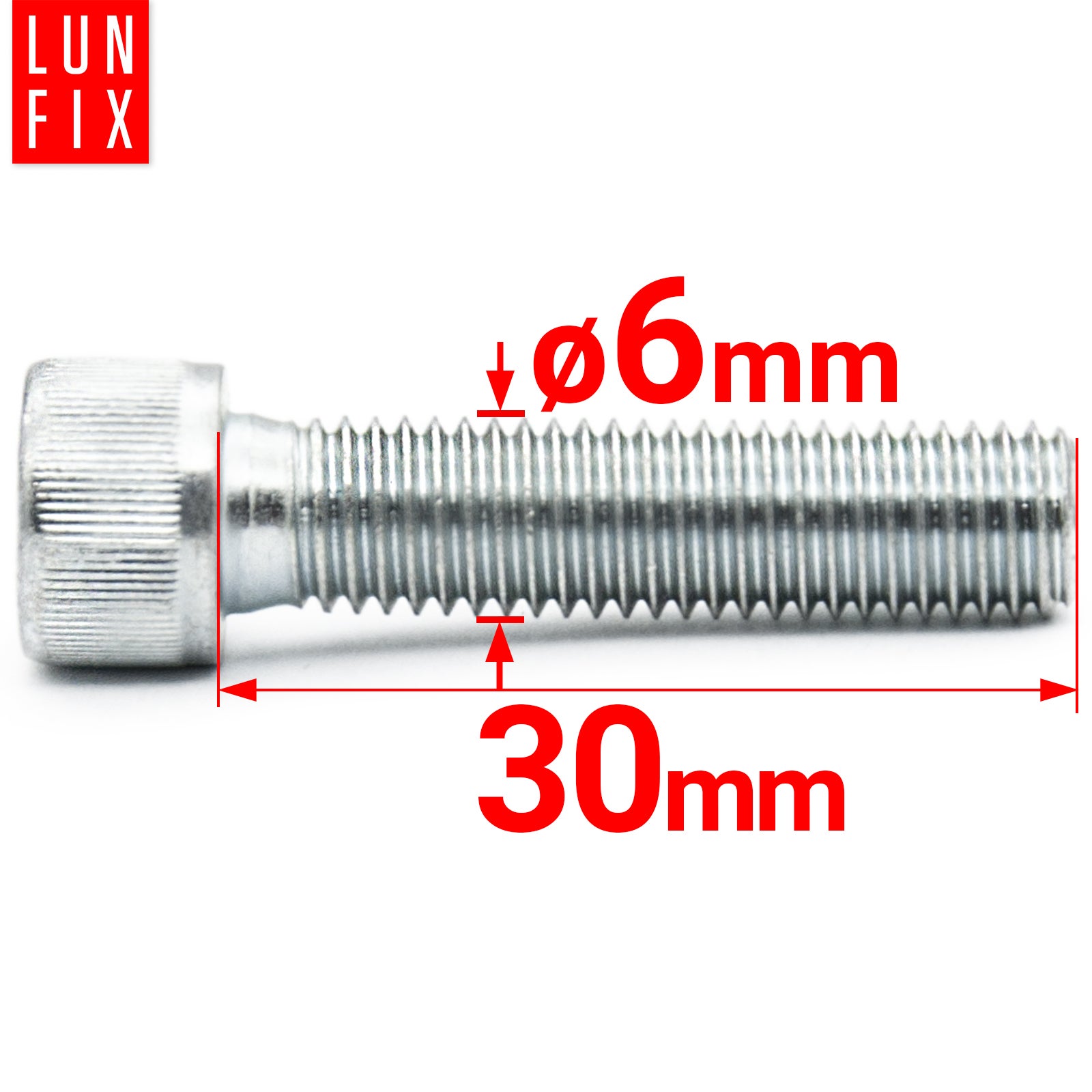Śruba imbusowa DIN 912 M6 30 mm kl. 8.8 20szt.