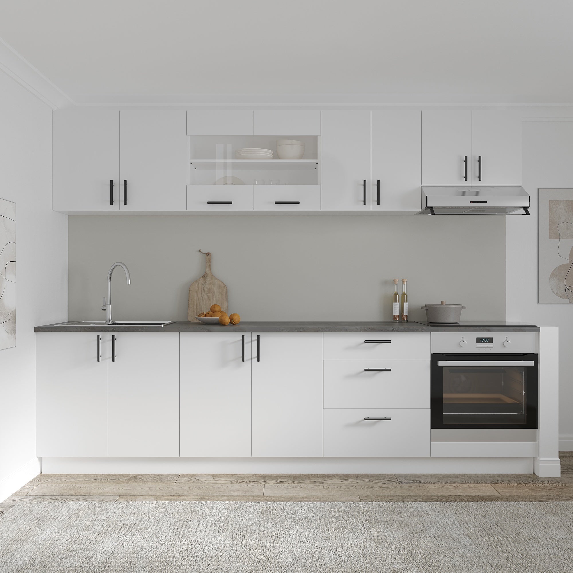 Meuble bas haaus Karo, 3 tiroirs, Blanc, 60 x 50 x 80 cm - 5