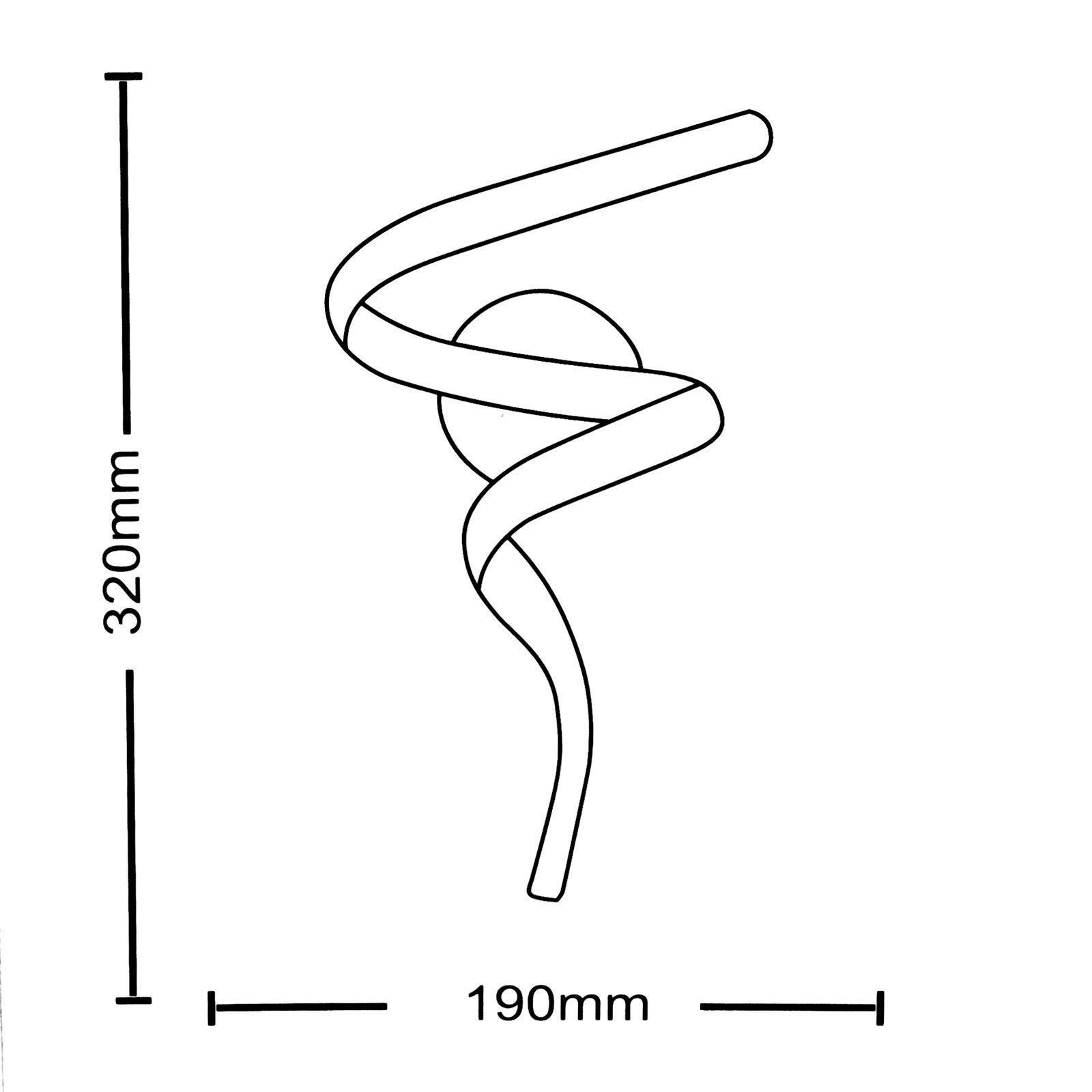 Applique murale LED spirale, fixation murale, ampoule LED 10 W, 3 couleurs de lumière CCT, idéale pour la chambre, la table de chevet ou le salon. - 4