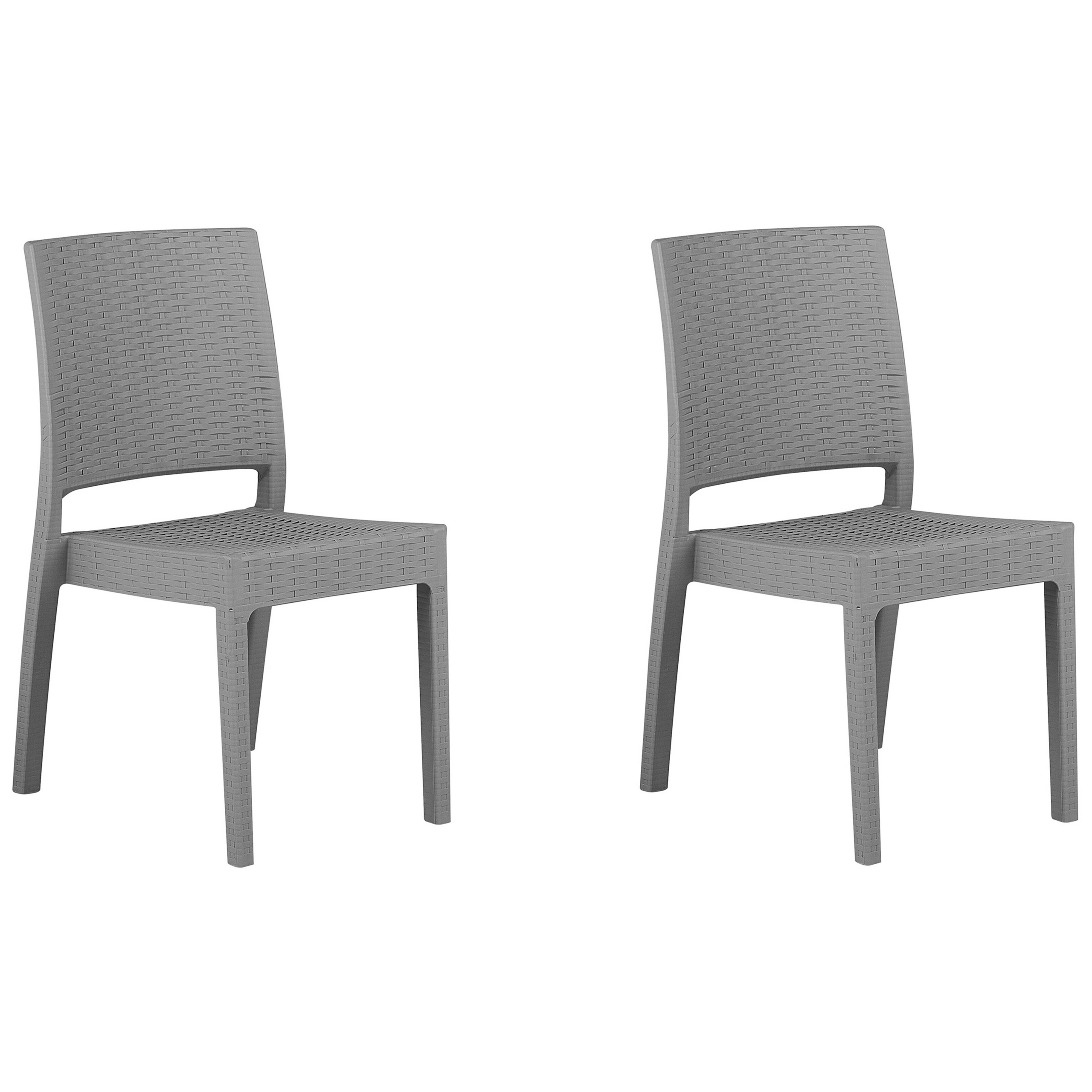 Set de 2 scaune de grădină FOSSANO Material sintetic Gri deschis 2buc