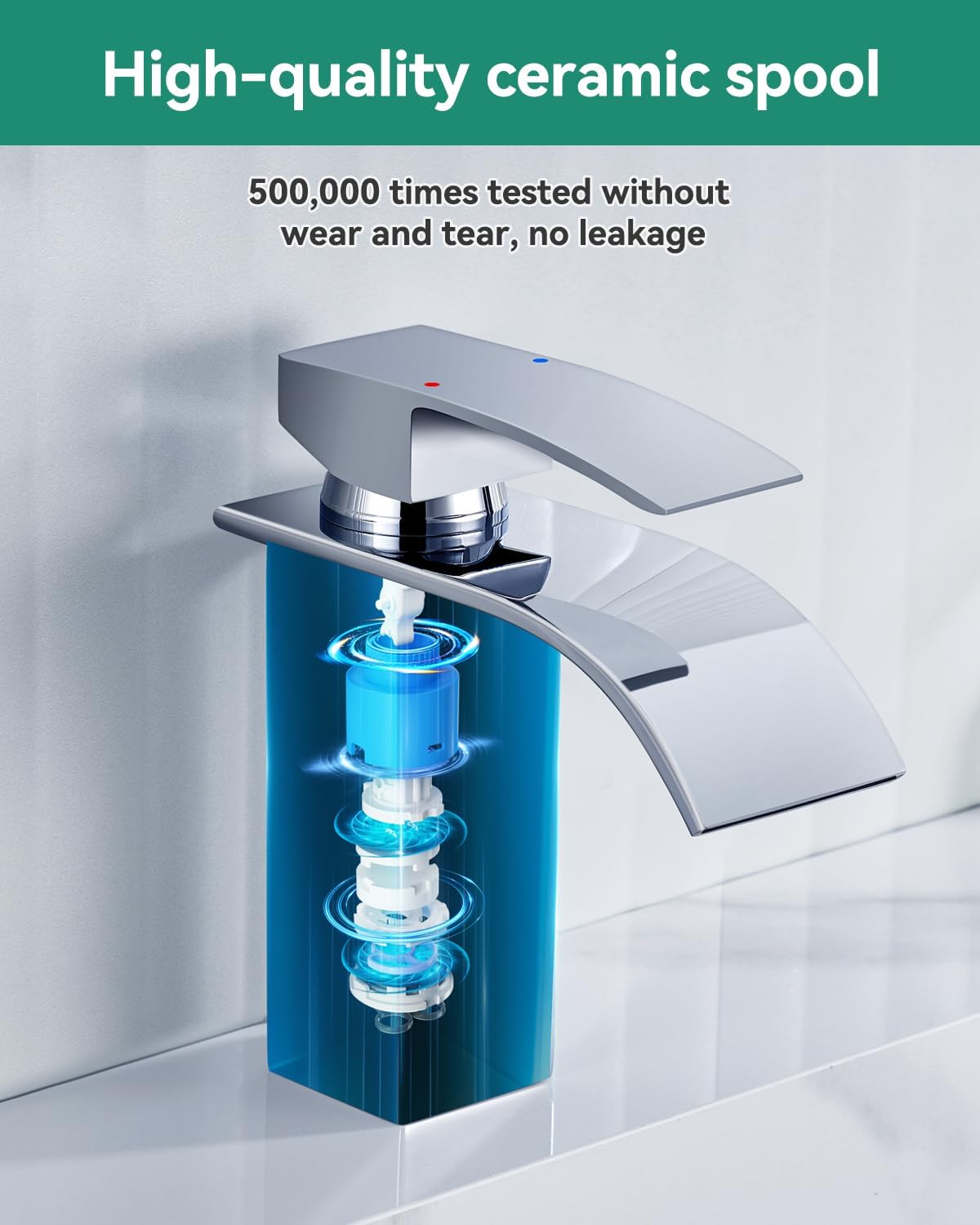 Rubinetto per lavabo elettrolitico con doccetta a cascata, rubinetto da bagno con doccetta, rubinetto per lavabo - 7