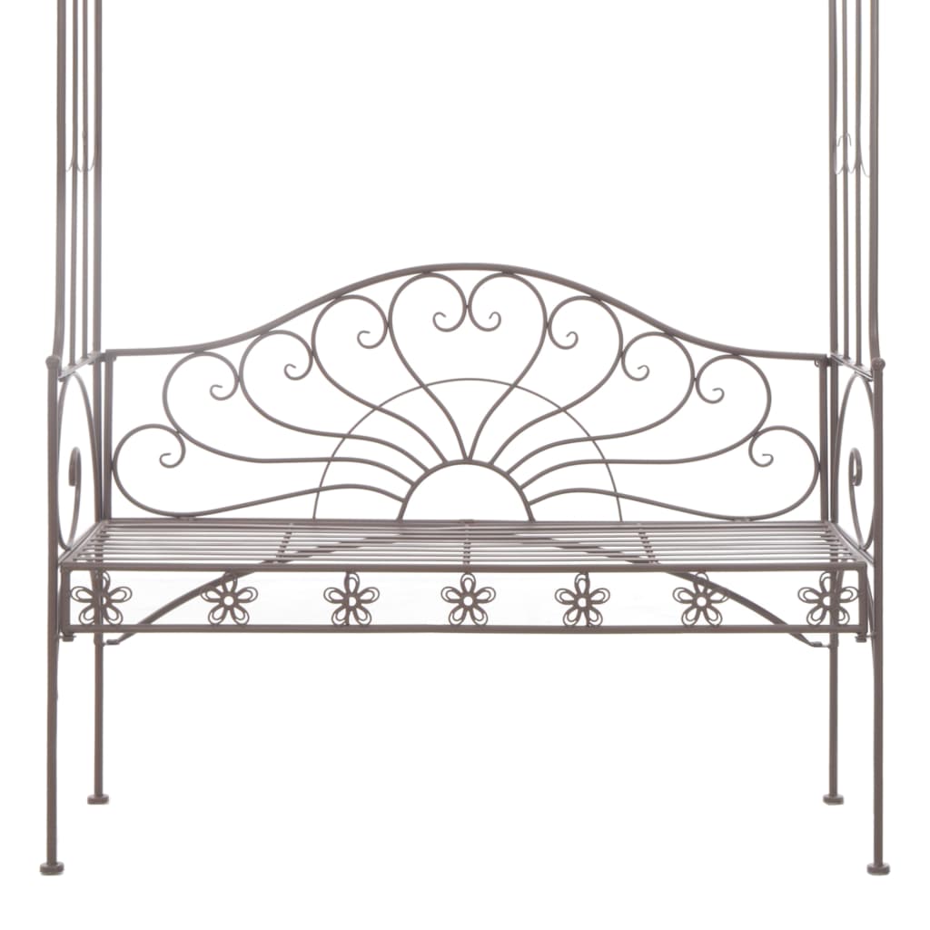 Panca da giardino mobili da giardino per esterni terrazza 122 x 43 x 220 cm ferro marrone antico 02_00112 02_0011218 - 5
