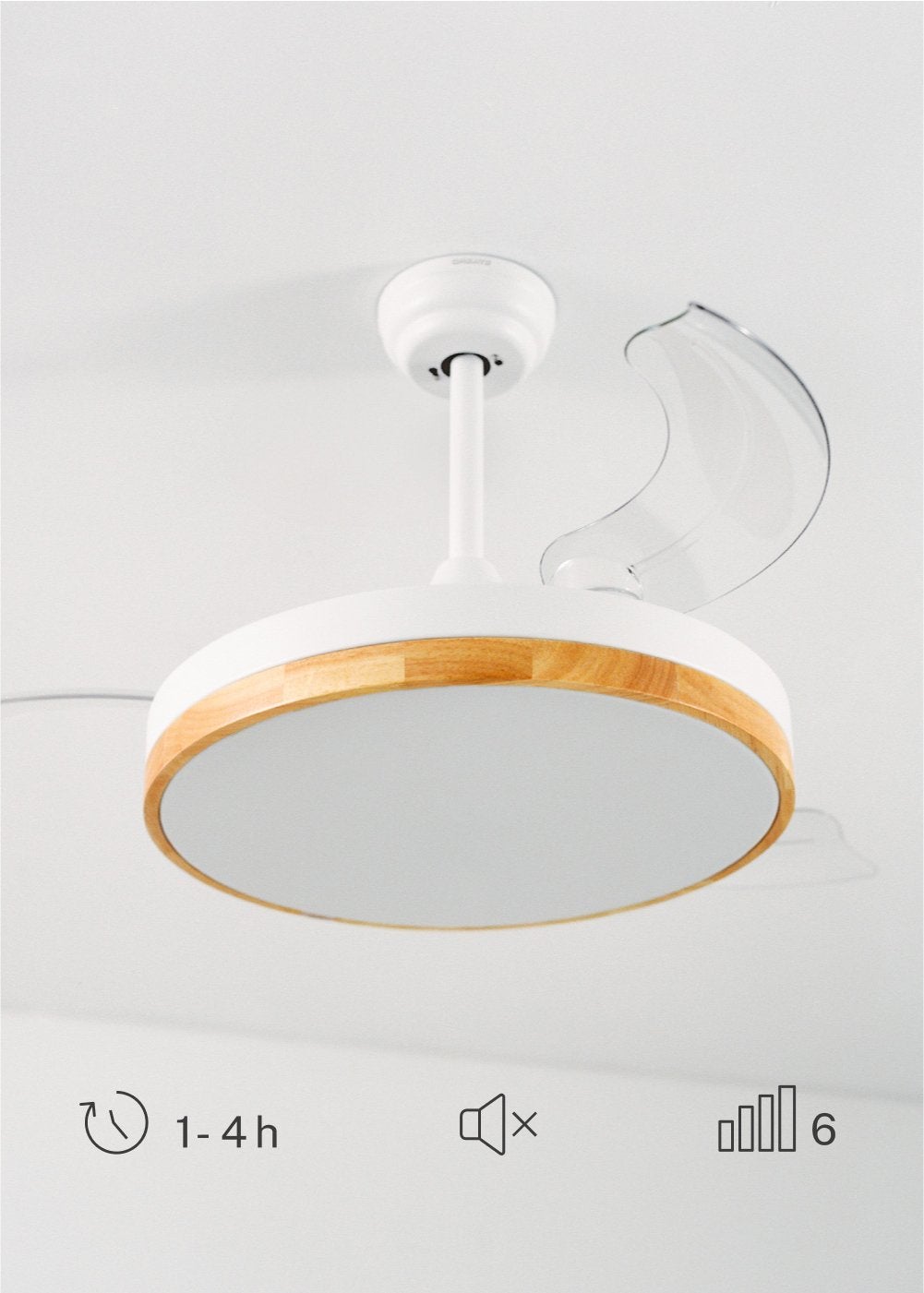 WIND CLEAR M - Ventilador de techo 40W silencioso aspas retráctiles con luz LED varios tamaños - Con luz - sin WIFI - 7