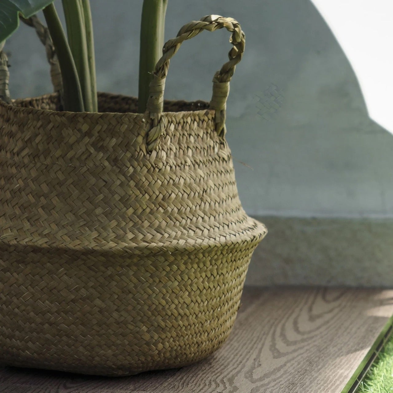 Cesto de Mimbre 27 cm – Cesta Decorativa Plegable con Asas – Macetero o Almacenaje para Plantas, Ropa y Juguetes - Valyria Home - 4