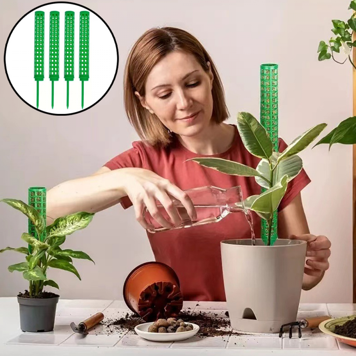 Plastikowe paliki z pianki podpórki do roślin Monstera zestaw szt podpórki do układania w stosy dla roślin kratka do roślin pnących w doniczkach
