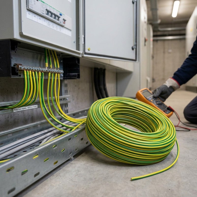 Cable Electrico Libre Halogenos 10 mm2 Verde/Amarillo 50 m | Hilo PVC ...