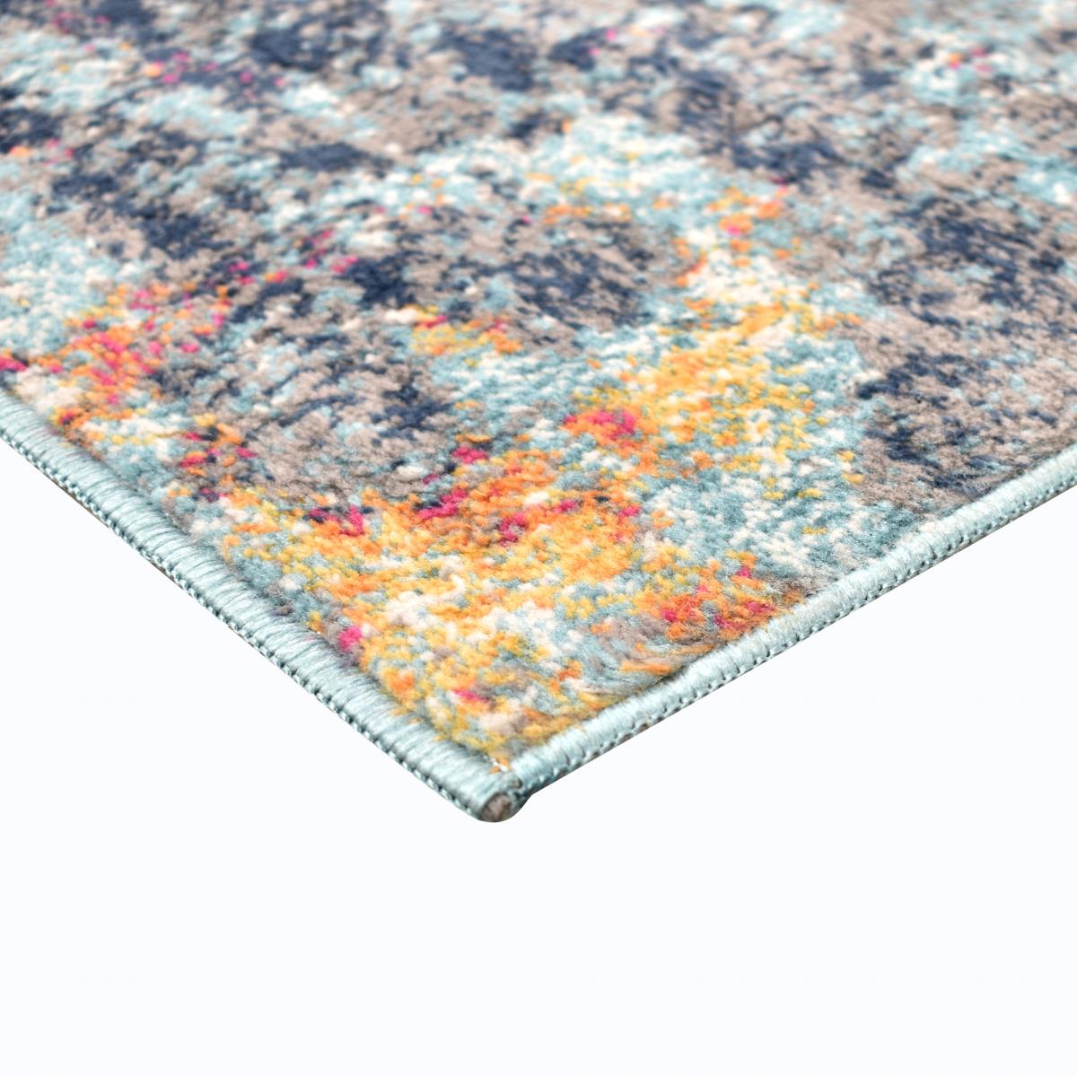 Tapis Vintage Oriental 120x170 cm - LYN3 DESI - Couleur : multicolore bleu orange rose - 3