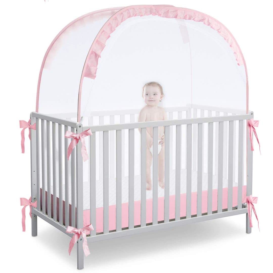 Tienda de campaña para cuna que evita que el bebé se salga, dosel de malla transpirable, funda de cuna con cremallera, 130 x 70 x 140 cm