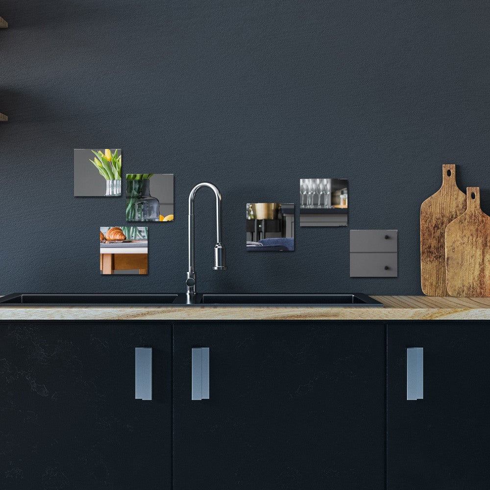 Leikedun 10 Pièces Miroir Muraux Autocollant, Miroir Carrés