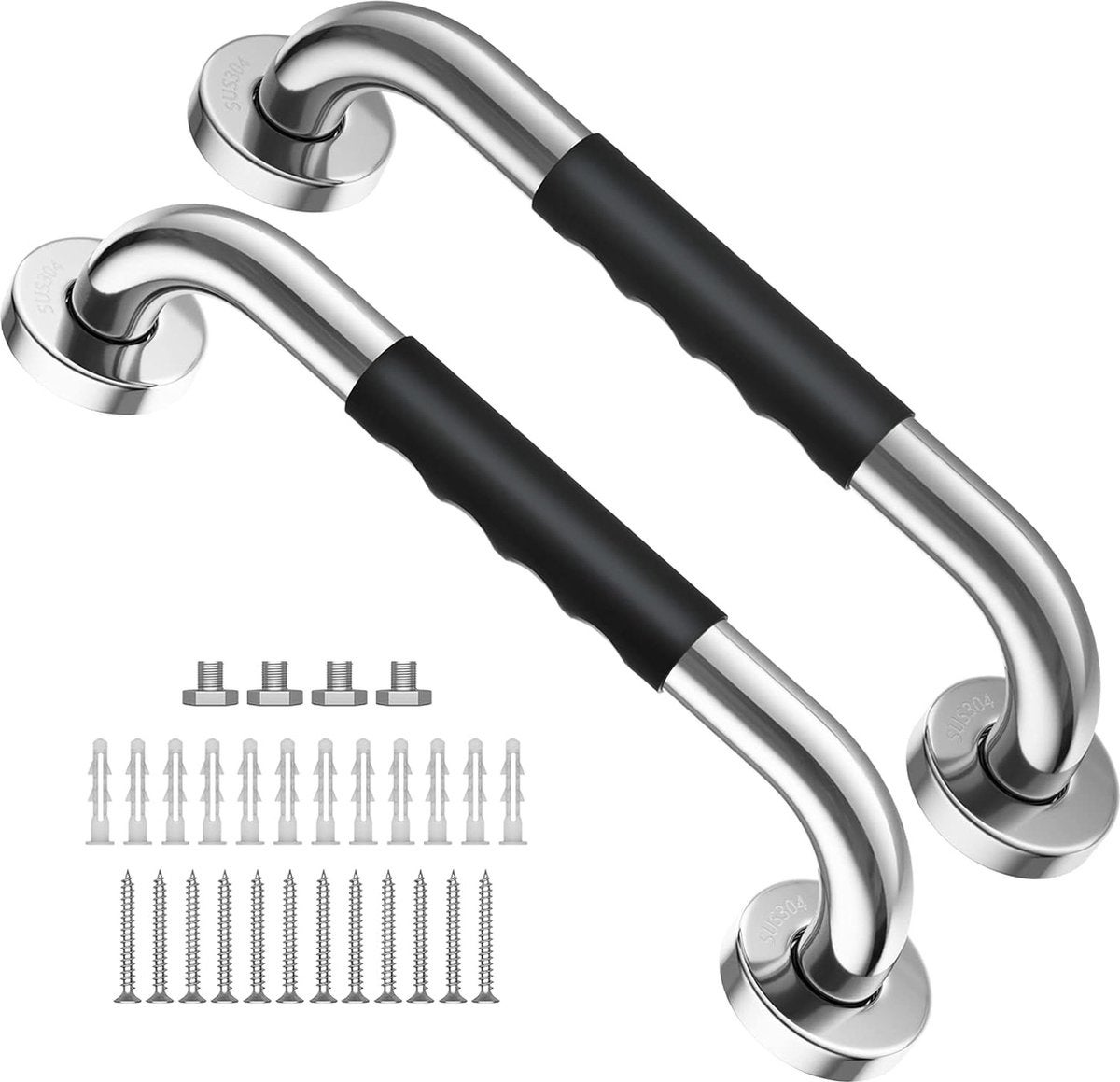 Uchwyty ścienne - 30 cm - 2 sztuki - Uchwyty łazienkowe - Dodatkowy uchwyt - Uchwyty łazienkowe