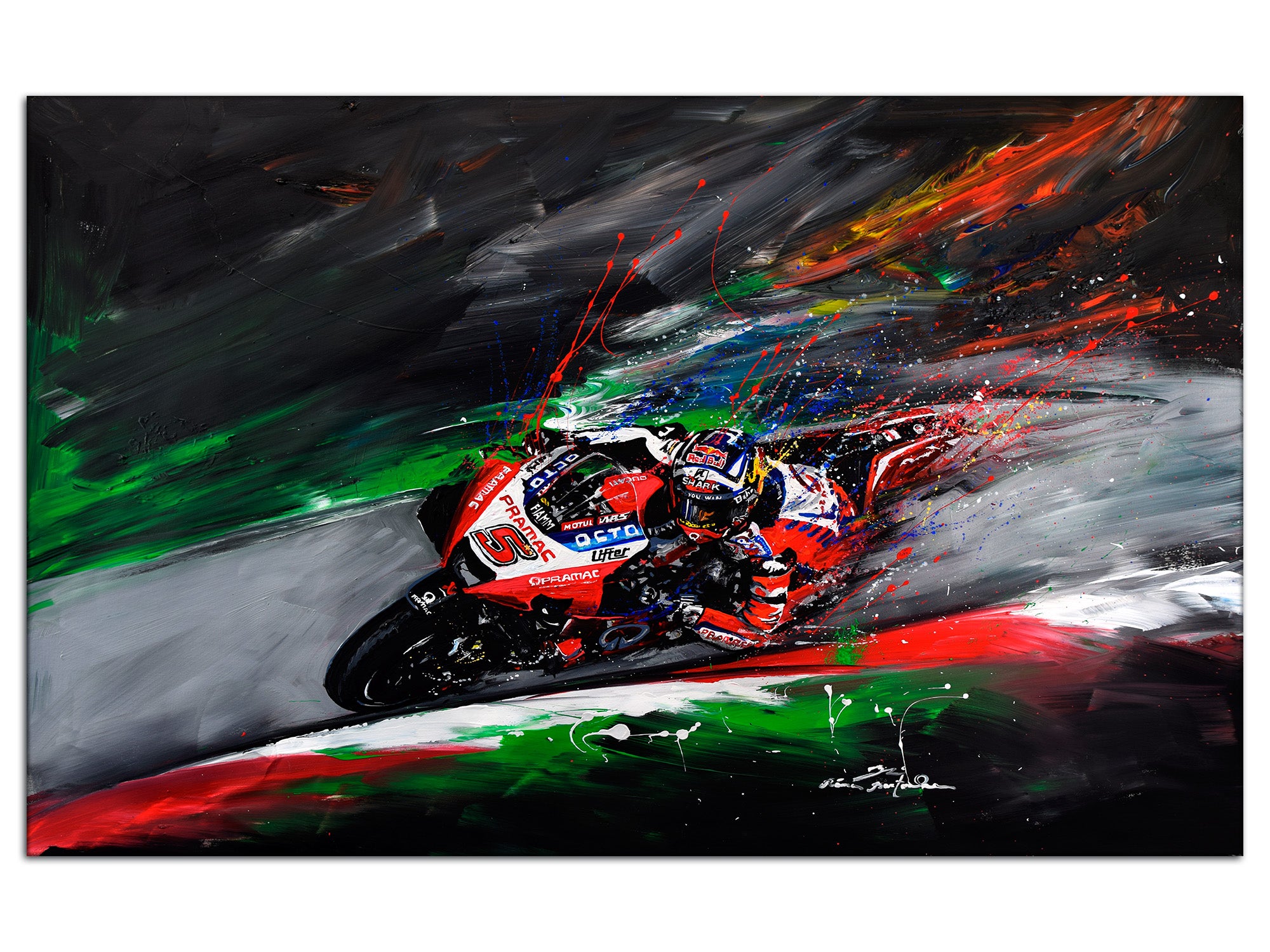 DECLINA, Tableau toile imprimée, Tableau toile déco Pilote Moto GP, 150x100 cm - 3