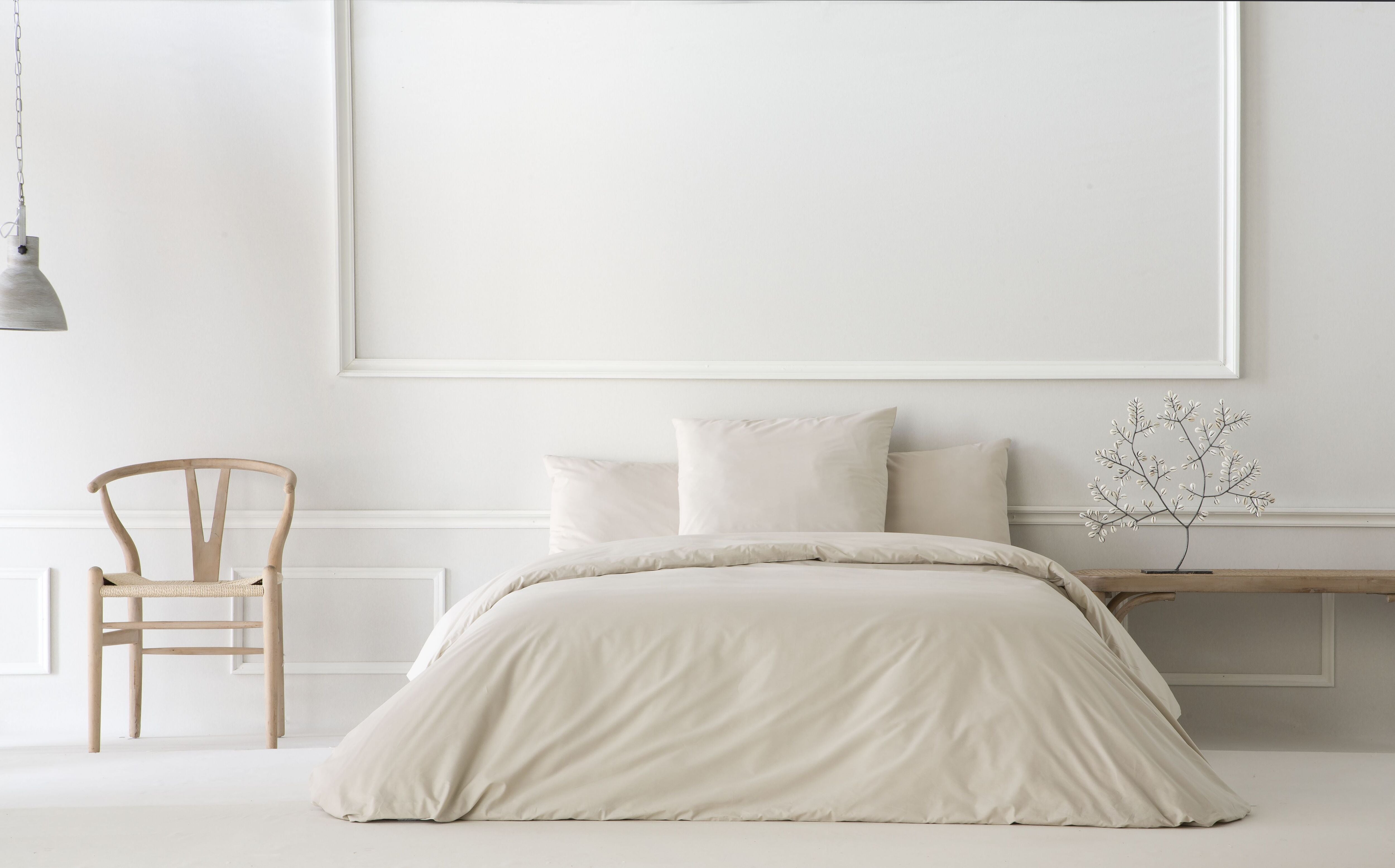 Capa de edredom Liso Areia cama 120 cm - 200x200 cm, algodão 200 fios - 2