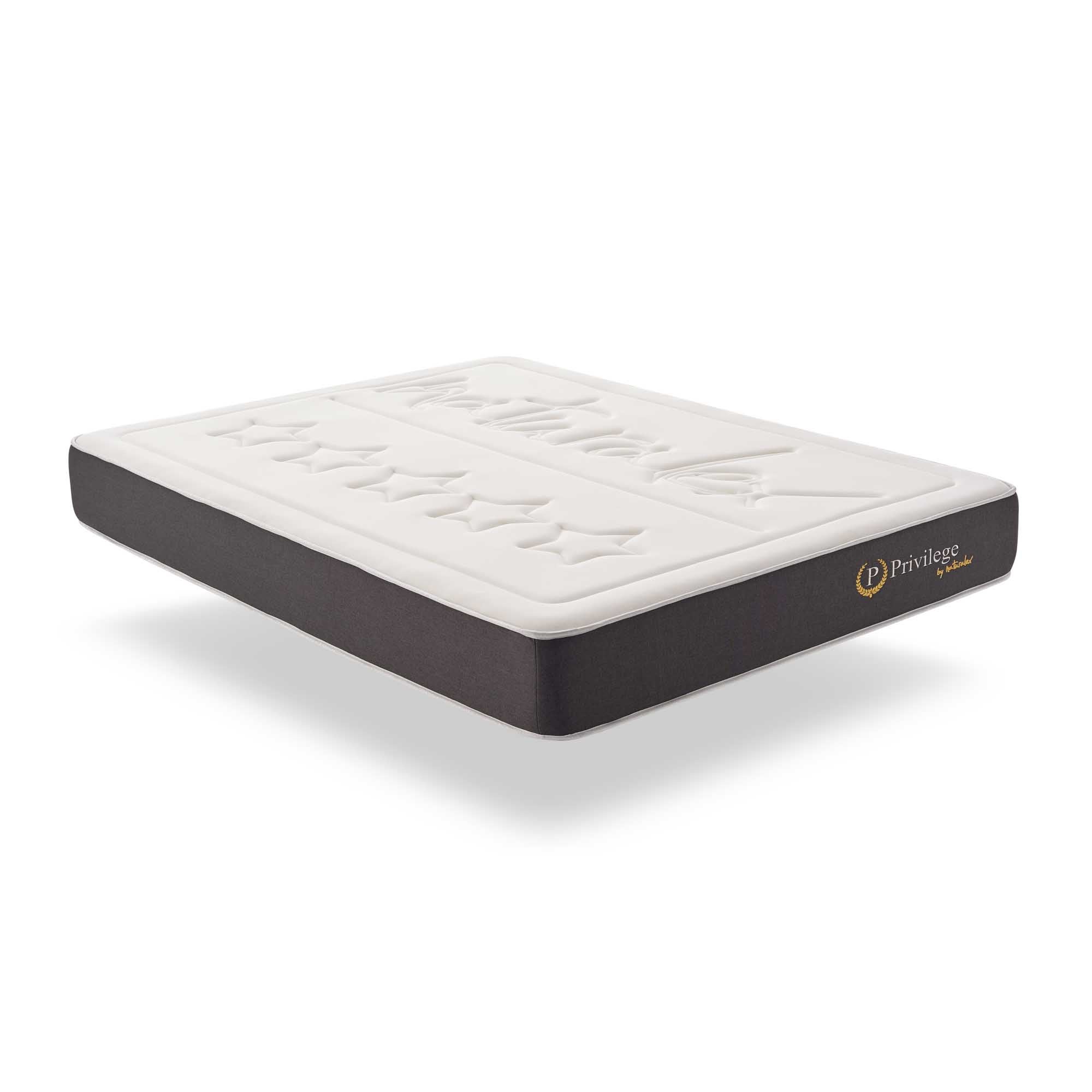 Matelas Privilege 140x190 cm - Hybride - Épais 26 cm - Ressorts Ensachés + Mousse à mémoire HR + Blue Latex - Reversible - Haut de gamme - 3