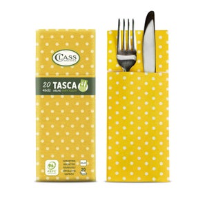 Tovaglioli Airlaid Con Tasca Portaposate - 20 Pezzi 40x32cm - Rosso, Certificato PEFC - Foto 3