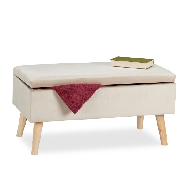 SONGMICS Pouf Contenitore, Cassapanca Contenitore da 89 Litri con