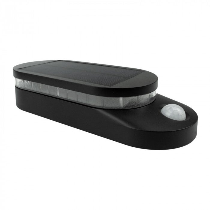 Kinkiet solarny z czujnikiem ruchu kinkiety solarne LED Neutralna biel 10/120/560lm czarno-przezroczysty wym:22,5x6x19cm IP65 Ecolight