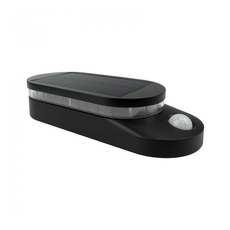 Kinkiet solarny z czujnikiem ruchu kinkiety solarne LED Neutralna biel 10/120/560lm czarno-przezroczysty wym:22,5x6x19cm IP65 Ecolight