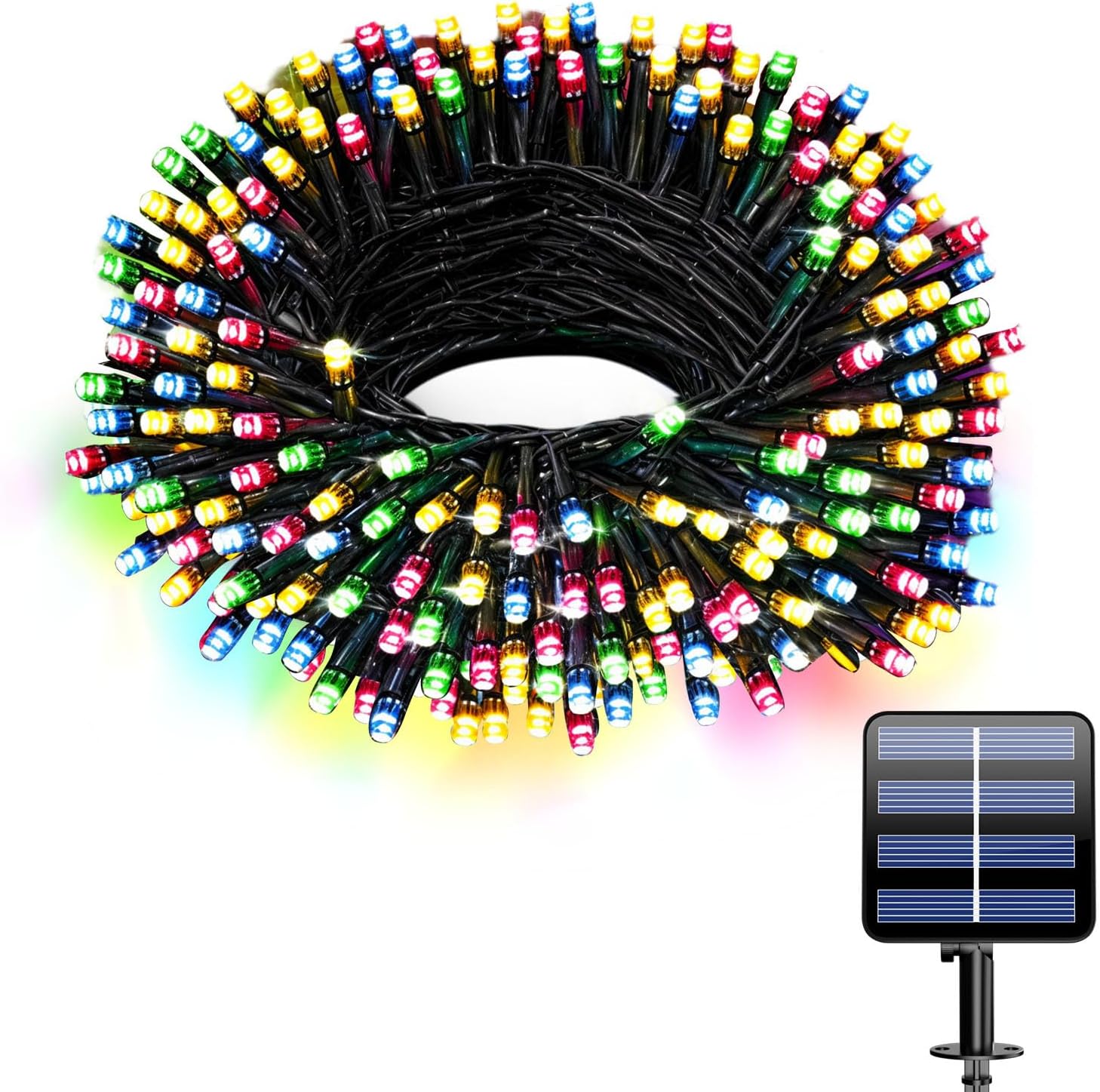 Ollny Cadena De Luces Solares Al Aire Libre, 300 LED Blanco Cálido Y