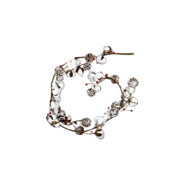 Guirlande de Noël Fleurs de Coton 1m50 - SILUMEN