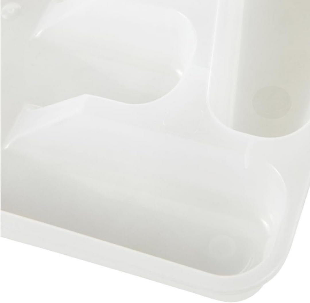 Organiseur de couverts à 5 compartiments - Organiseur de tiroir de cuisine en plastique 33 x 26 x 5 cm - Plateau de rangement pour fourchettes - 4