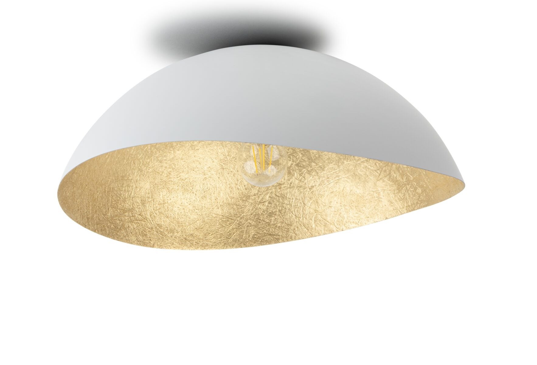 Lampa sufitowa wisząca Solaris biało-złota 1xE27x15W dekoracyjna wym: 13 x 32 x 33 cm metal SIGMA