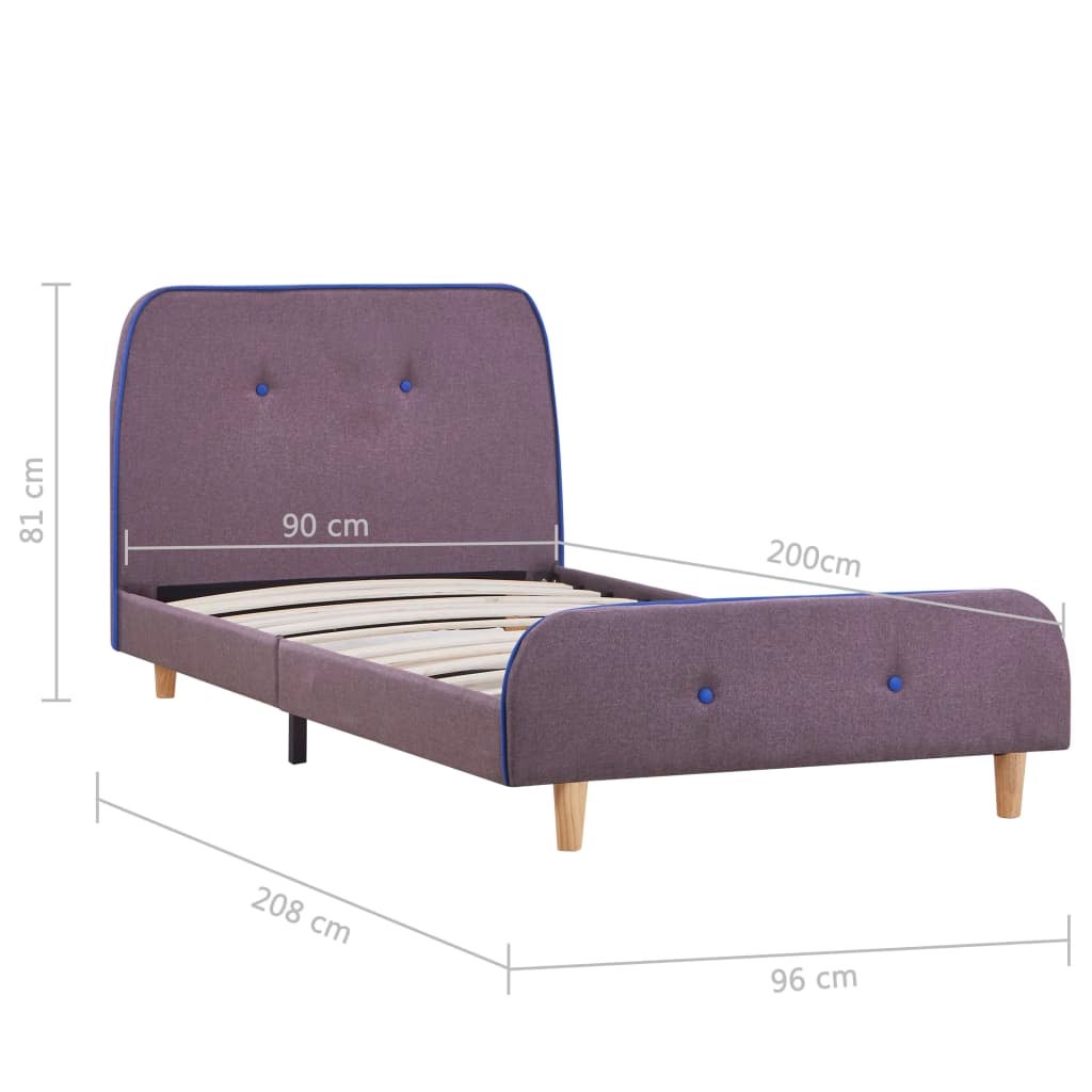 Maison Exclusive - Estrutura de cama 90x200 cm tecido cinzento-acastanhado - 6