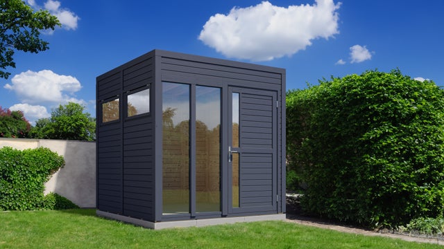 Abri de jardin BERTILO Cubus 2 Office avec plancher, Ep.19 mm, gris anthracite