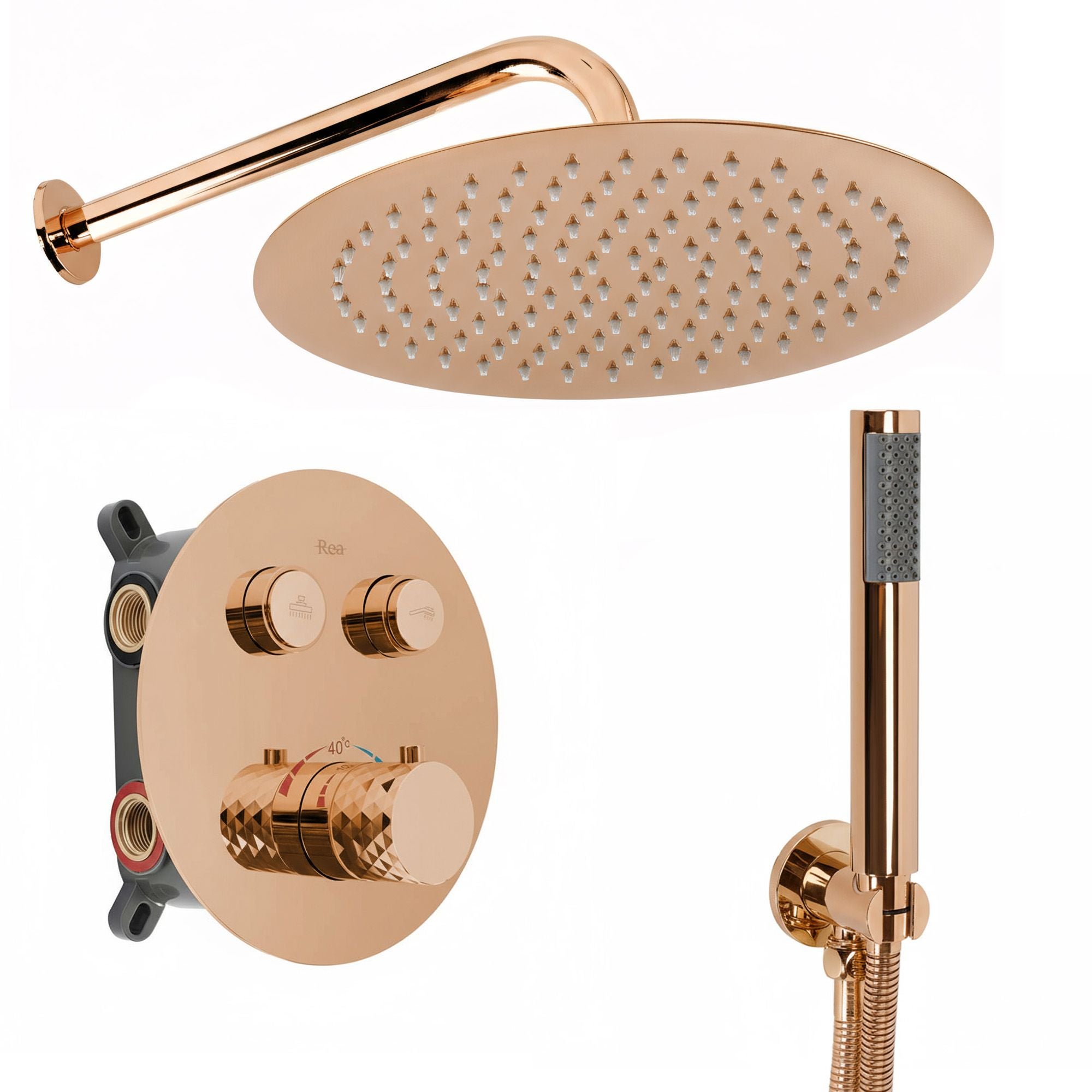 Rea Set De Dus Incastrat Lungo Diamond Copper + Box