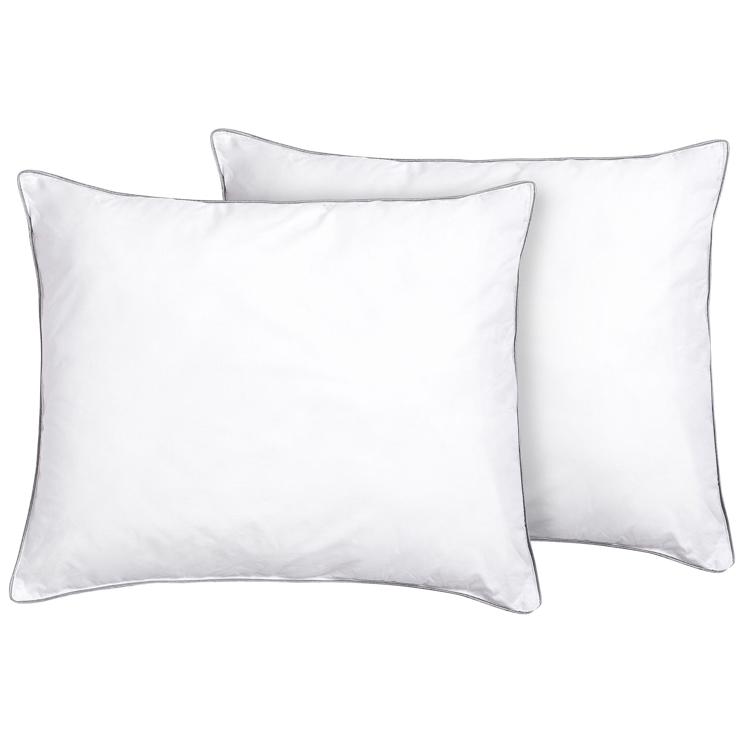 Beliani conjunto de 2 almohadas de microfibra de perfil bajo 50 x 60 cm pelister