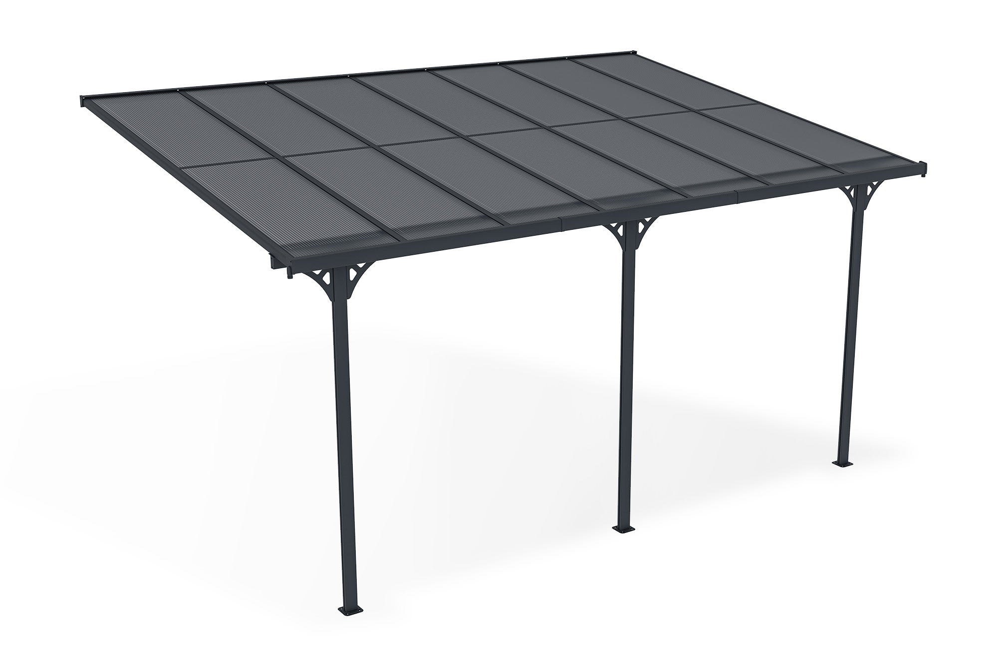 Pergola adossée Gris en Aluminium 13.5 m² - 3
