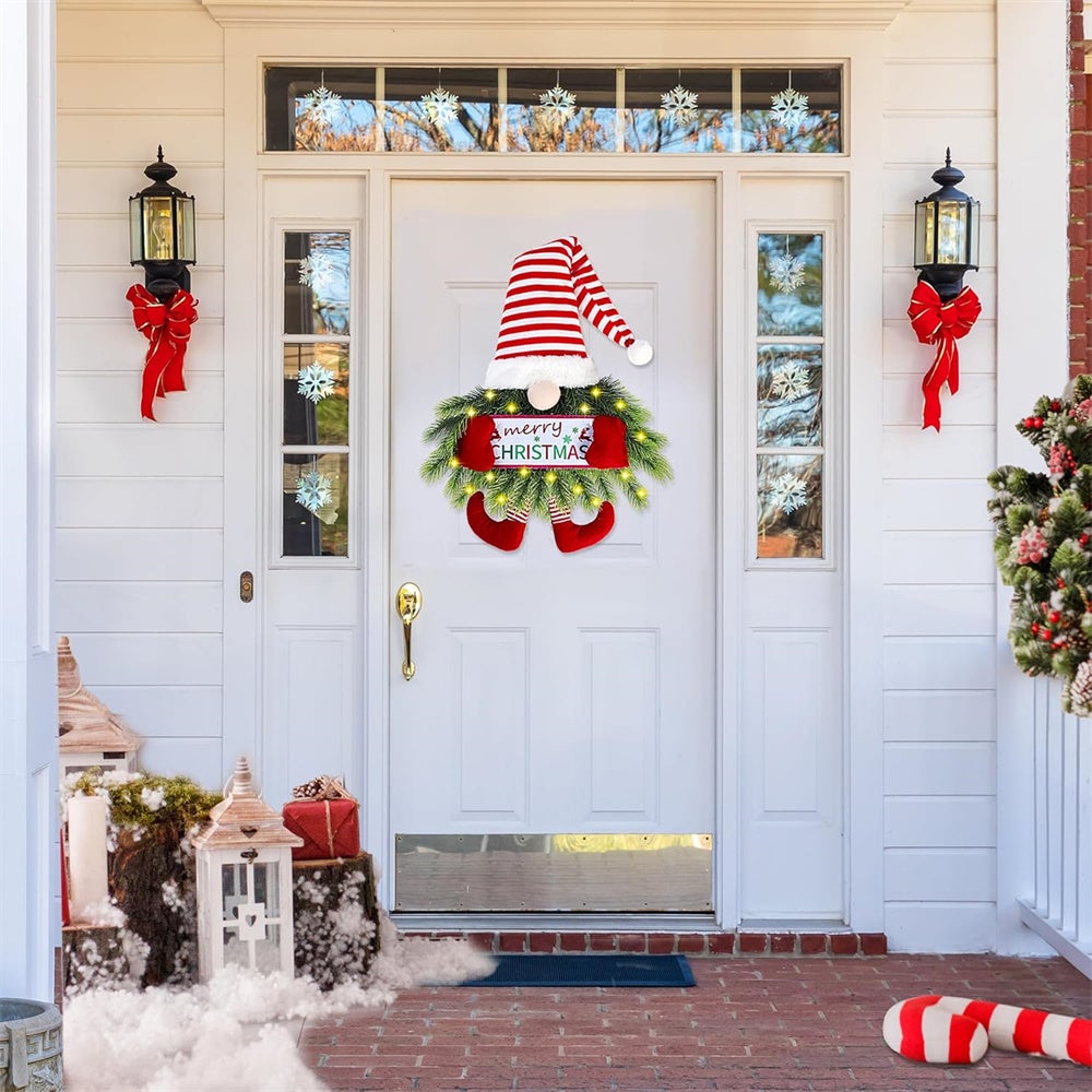 Couronne Lutin Tomte Couronne De Noël Nain LATERN 70cm - Décoration Sapin Avec Père Noël Suédois Décoration Porte Entrée