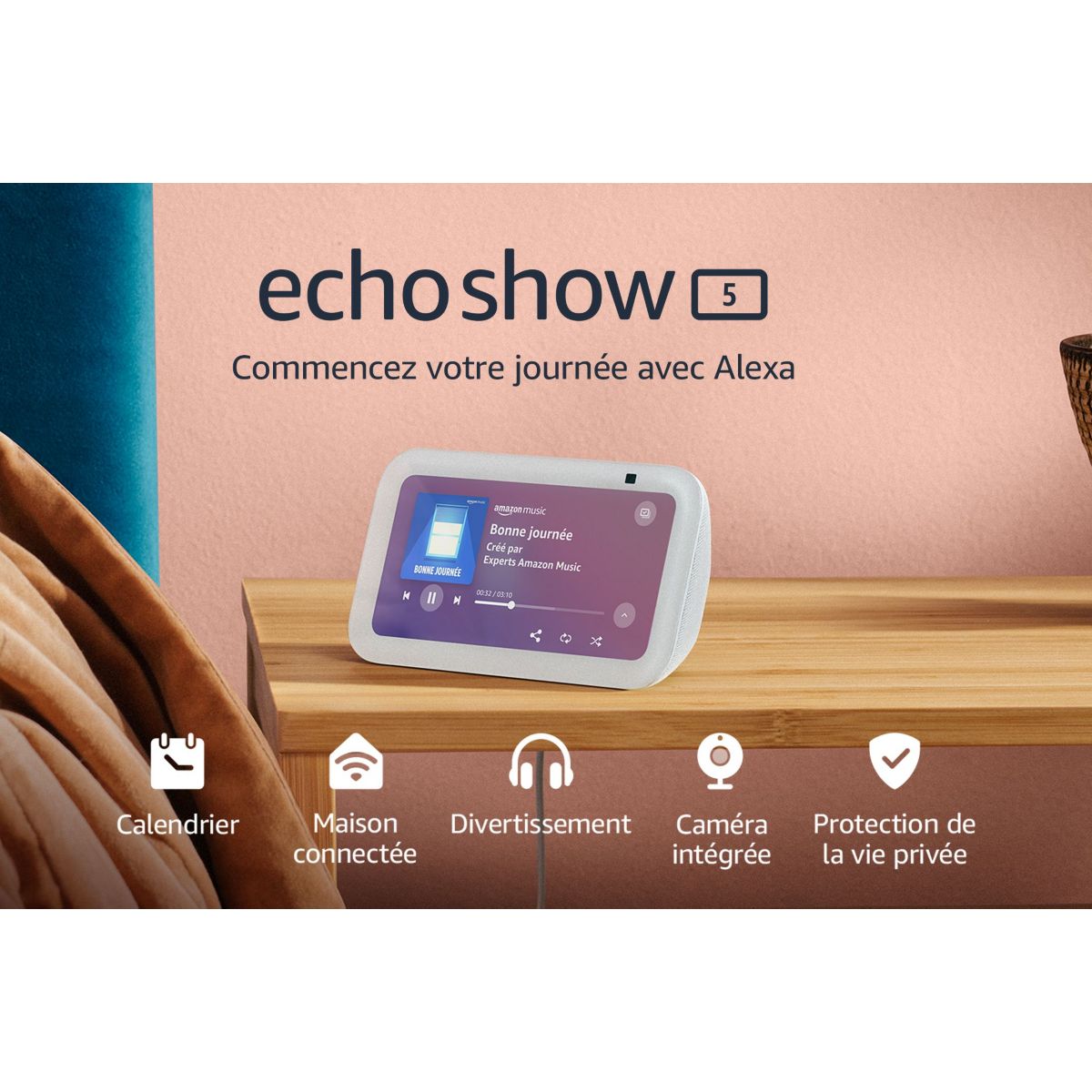 Assistant vocal AMAZON Echo Show 5 3e génération Blanc - 2