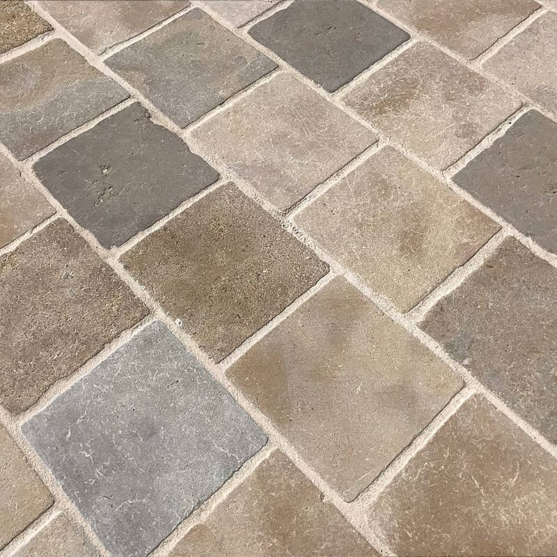 Pavés Mera Bayard - vieilli - PIERRE ET PARQUET - 15 x 15 x ép. 1,8/2 cm - 3